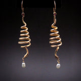 Fun 14K Gold Coiled Snake Earrings