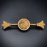 Antique 14K & 12K Gold Swan Brooch