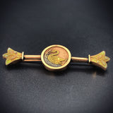 Antique 14K & 12K Gold Swan Brooch