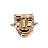 Koven Kreation 14K, Onyx & Carnelian Comedy & Tragedy Masks Flip Ring