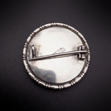Antique English Art Nouveau Silver & Butterfly Wing Sulfide Nymph Brooch