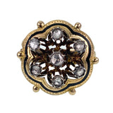 Antique Victorian 18K,14K, Diamond & Black Enamel Conversion Ring TLJ