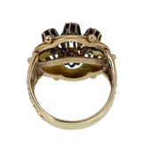 Antique Victorian 18K,14K, Diamond & Black Enamel Conversion Ring TLJ