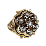 Antique Victorian 18K,14K, Diamond & Black Enamel Conversion Ring TLJ