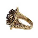 Antique Victorian 18K,14K, Diamond & Black Enamel Conversion Ring TLJ