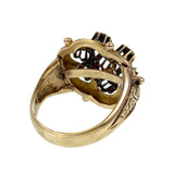 Antique Victorian 18K,14K, Diamond & Black Enamel Conversion Ring TLJ