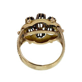 Antique Victorian 18K,14K, Diamond & Black Enamel Conversion Ring TLJ