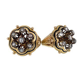 Antique Victorian 18K,14K, Diamond & Black Enamel Conversion Ring TLJ