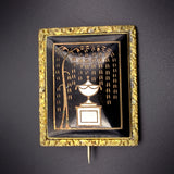 9K, Black, White & Gold Enamel Mourning Brooch