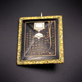 9K, Black, White & Gold Enamel Mourning Brooch