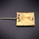 9K, Black, White & Gold Enamel Mourning Brooch