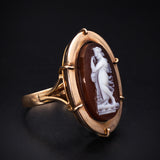 Antique 18K, 14K & Carved Hardstone Cameo Conversion Ring