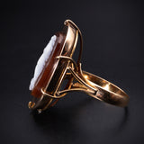 Antique 18K, 14K & Carved Hardstone Cameo Conversion Ring