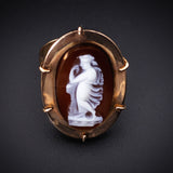 Antique 18K, 14K & Carved Hardstone Cameo Conversion Ring