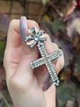 Antique French Regional Silver & Paste Cross Pendant