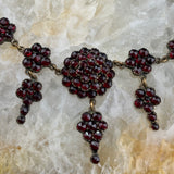 Antique Victorian Bohemian Garnet Necklace in Garnet Gold