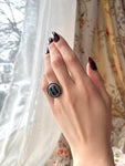Antique 10K & Banded Agate Ring