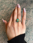 Estate 14K & Turquoise Claw Ring