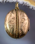Antique Victorian 14K Gold Locket w/Photos