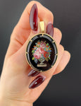 SOLD Antique 18K & Floral Micro Mosaic Pendant