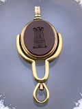 Antique English 18K, Carnelian & Bloodstone Intaglio Watch Fob Key