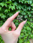 Antique French Vermeil & Marcasite Flower Brooch