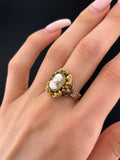 Antique 18K, 14K & Carved Shell Cameo Conversion Ring
