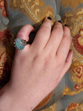Sold-14K & Black Opal Triplet Hand Ring