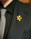 Antique 14K Gold & Diamond Flower Brooch/Pendant