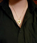 Vintage 14K & Diamond Heart Locket Pendant On Chain