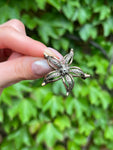 Antique French Vermeil & Marcasite Flower Brooch