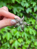 Antique French Vermeil & Marcasite Flower Brooch