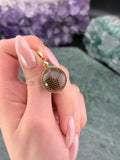 Antique 14K & Quartz Net Ball Charm/Pendant