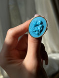 SOLD Antique 18K Pate de Verre Cupid & Psyche Brooch