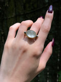 Antique 18K, Silver & Carved Topaz Scarab Ring