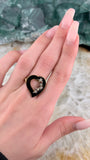 Antique 14K, Seed Pearl & Enamel Witch's Heart Conversion Ring