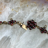 Antique Victorian Bohemian Garnet Necklace in Garnet Gold