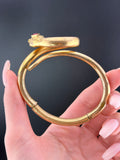 Antique Snake Bracelet in Gold Fill With Paste Stones