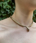 Vintage English 9K & Ruby Snake Necklace