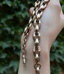 Antique 9K Gold Faceted Cable Chain