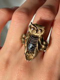 Koven Kreation Custom 14K & Hard Stone Owl Ring