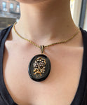 Antique French 18K, Diamond, Pearl, Onyx & Enamel Locket Pendant