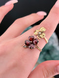 Antique 14K, Garnet & Seed Pearl Clover Conversion Ring