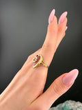 Antique 18K, 14K, Seed Pearl & Enamel Heart Conversion Ring