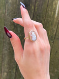 Antique 14K & Carved Cameo Cherub Conversion Ring