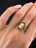 Antique 18K, 14K & Carved Shell Cameo Conversion Ring