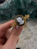 Antique 15K & Hardstone Bacchante Cameo Brooch