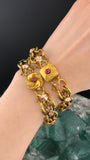 SOLD Antique 12K & Spinel Book Chain Bracelet Set