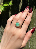 Antique 14K & Carved Jade Ring