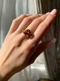Antique 14K, Garnet & Turquoise Conversion Ring